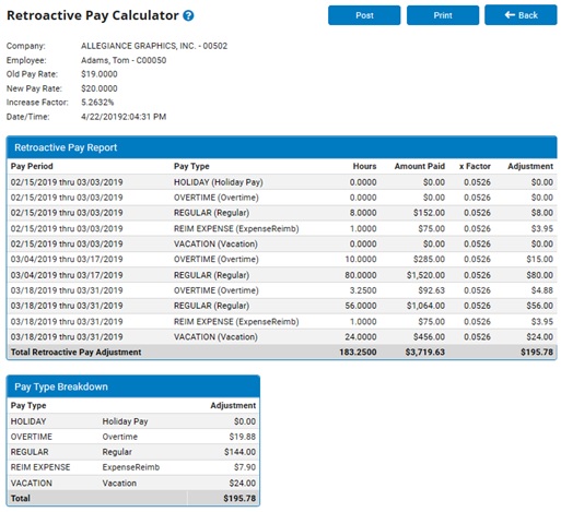 Calculating Retroactive Pay